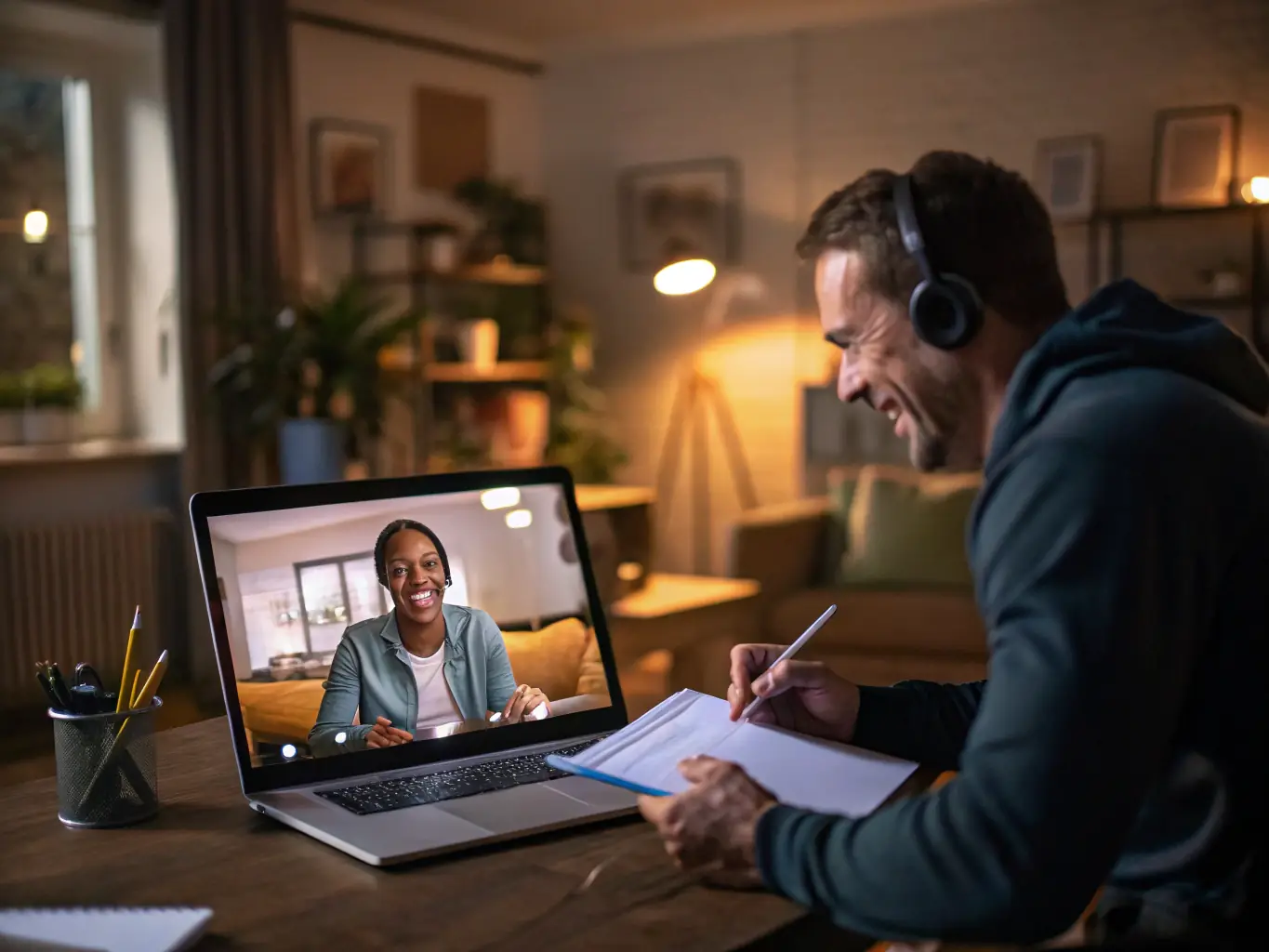 An image of a confident business coach engaging with a client during a one-on-one session in a modern office setting, symbolizing personalized coaching.